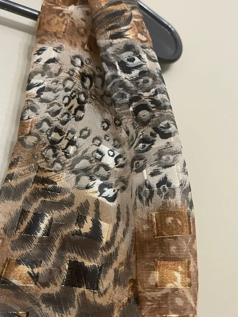 Women’s Gold Tan Brown Animal Print Infinity Scarf